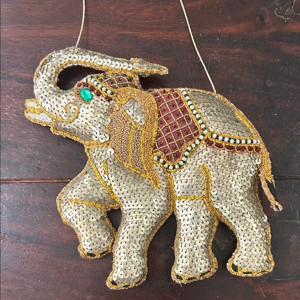 Embellished vintage hanging decorative elephant